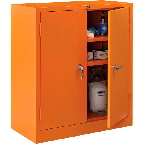 Emergency Preparedness Cabinet, Counter Height, 36"Wx18"Dx42"H, Orange 298680