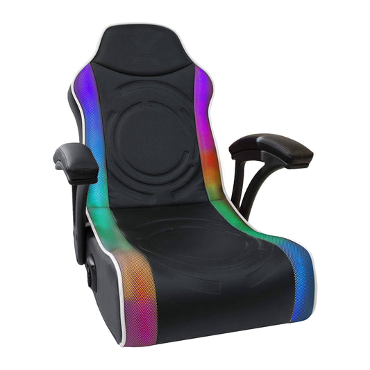Emerald Rgb 2.0 Wired X2 Floor Rocker Gaming Chair With Led, Black